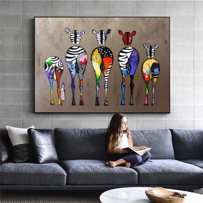ChandelierDecor - Modern Abstract Zebra Canvas Wall Art