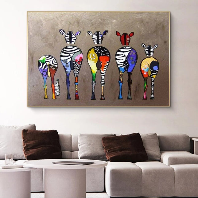 ChandelierDecor - Modern Abstract Zebra Canvas Wall Art