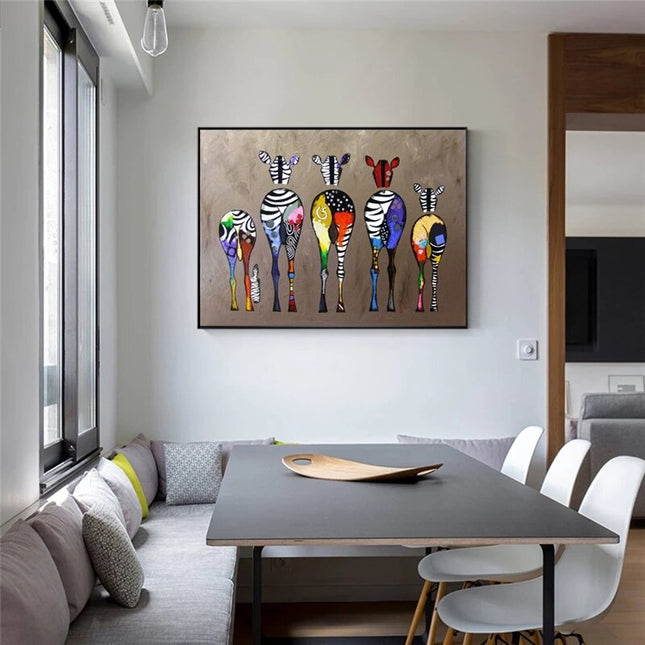 ChandelierDecor - Modern Abstract Zebra Canvas Wall Art