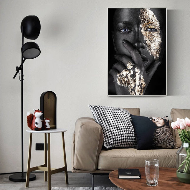 ChandelierDecor - Modern African Art Woman Canvas Wall Art