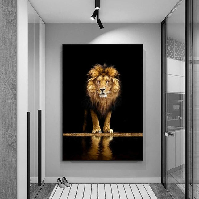 ChandelierDecor - Modern Art Lion In The Dark Canvas Wall Art