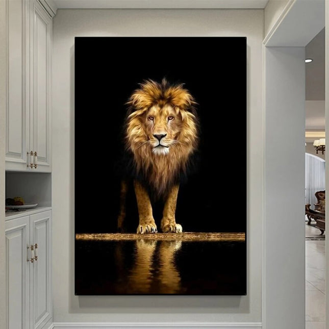 ChandelierDecor - Modern Art Lion In The Dark Canvas Wall Art