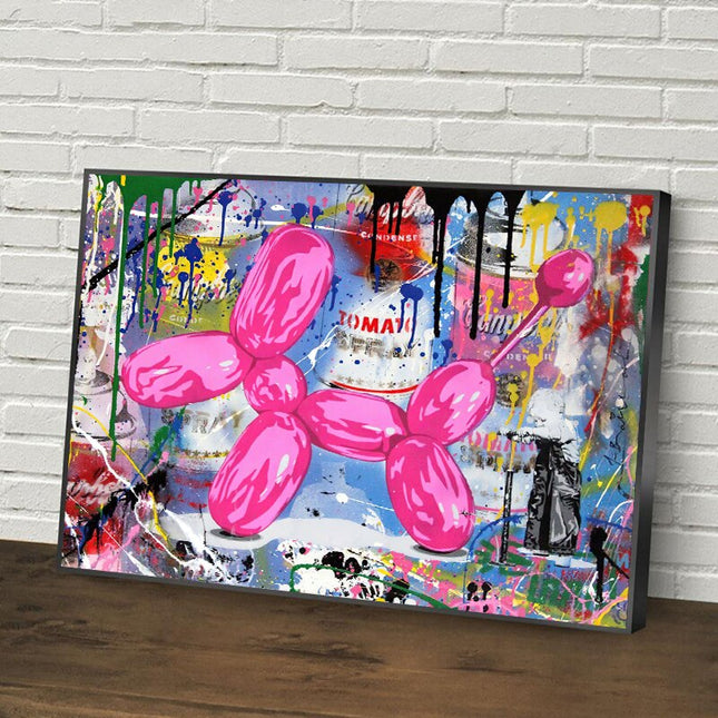 ChandelierDecor - Modern Balloon Dog Graffiti Canvas Wall Art - Unique Home Decor