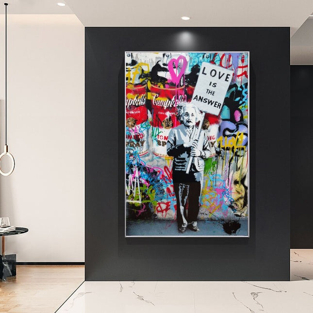 ChandelierDecor - Modern Banksy Art Canvas Posters - Abstract Portrait Print for Wall Decor