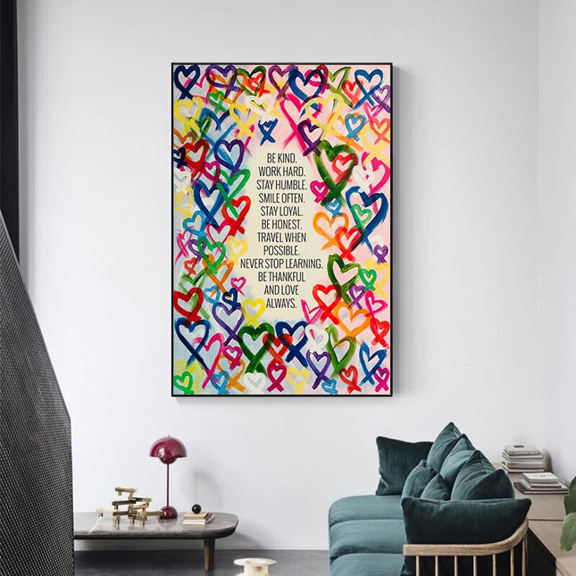 ChandelierDecor - Modern Be Kind and Love Always Canvas Wall Art