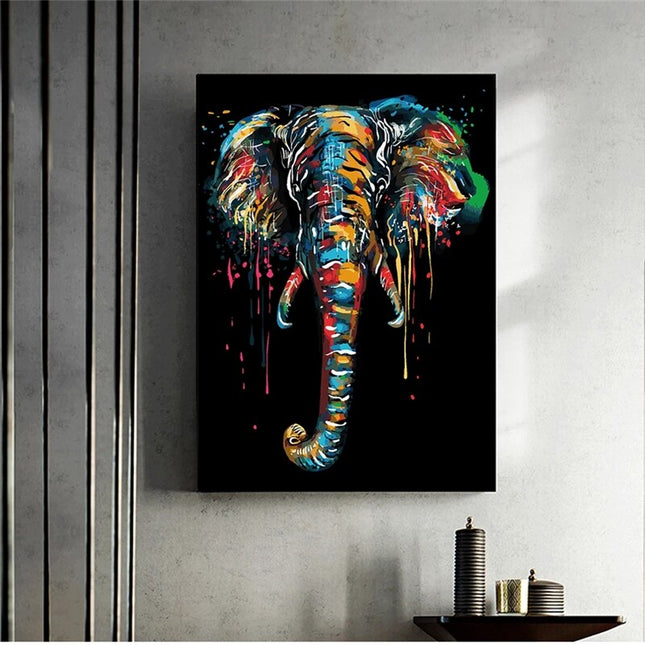 ChandelierDecor - Modern Colourful Elephant Canvas Wall Art