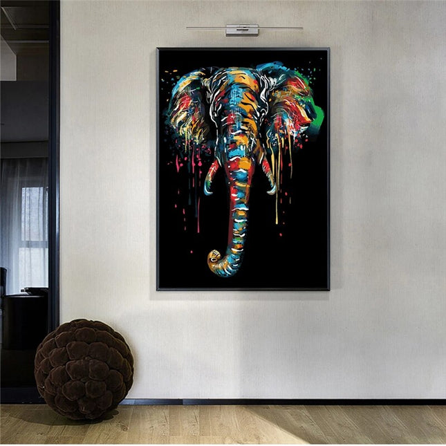 ChandelierDecor - Modern Colourful Elephant Canvas Wall Art