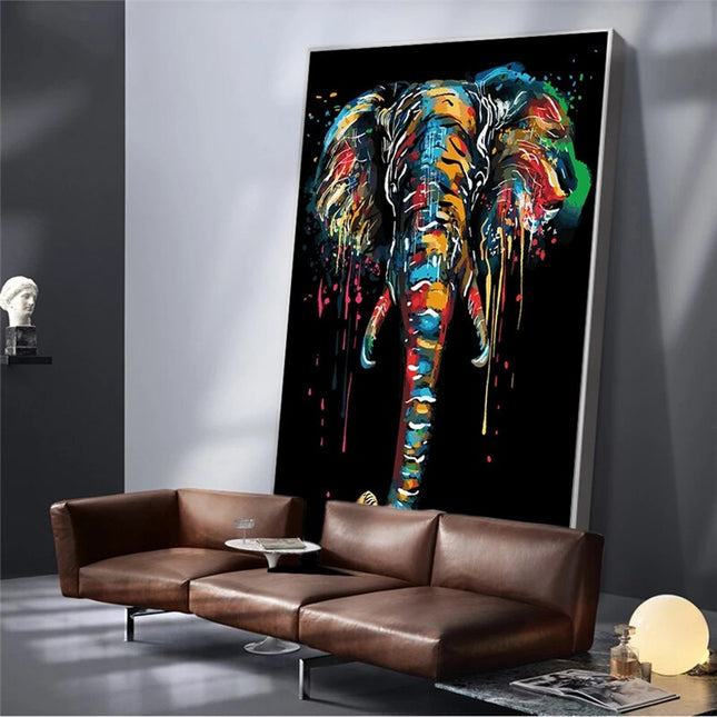 ChandelierDecor - Modern Colourful Elephant Canvas Wall Art