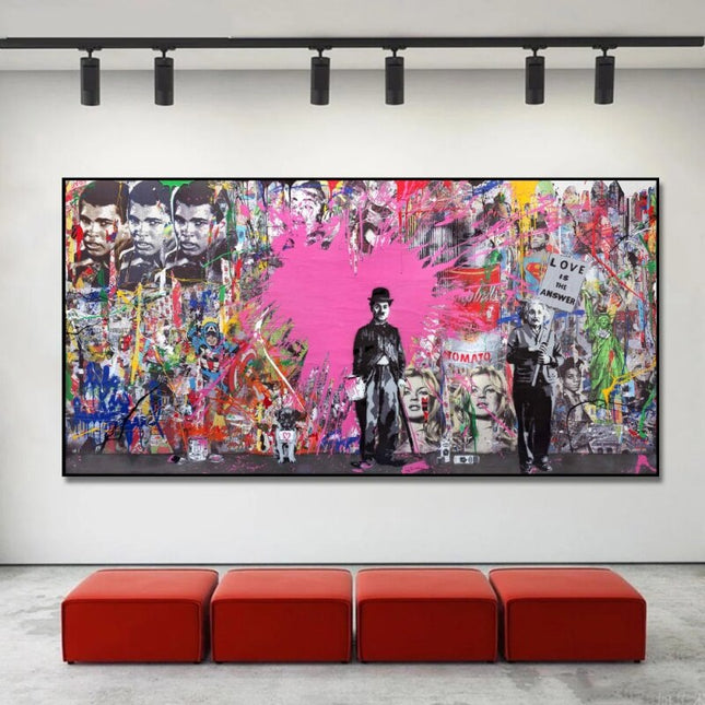 ChandelierDecor - Modern Graffiti Street Art Love Canvas Print - Pop Art Home Decor