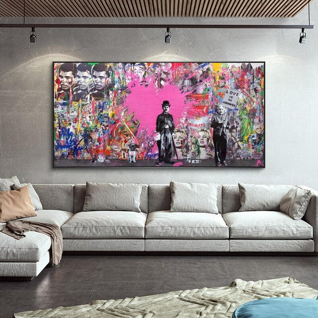 ChandelierDecor - Modern Graffiti Street Art Love Canvas Print - Pop Art Home Decor