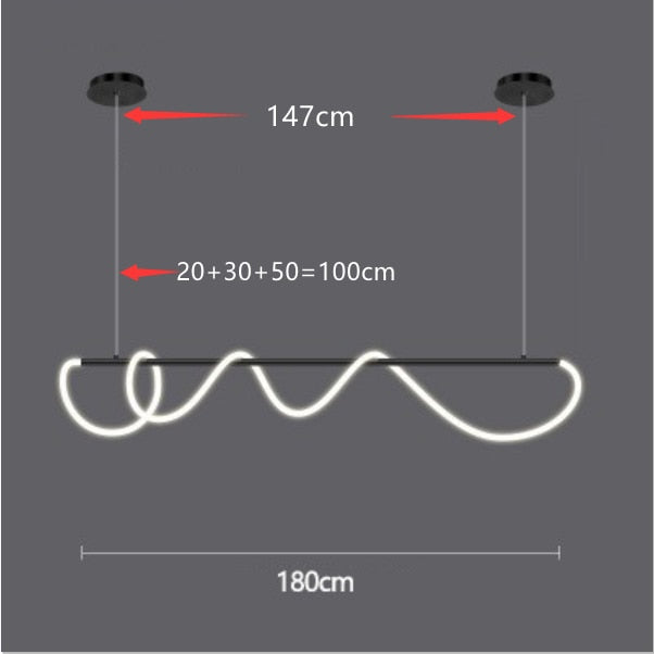 ChandelierDecor - Modern Long Hose LED Chandelier for Dining Room