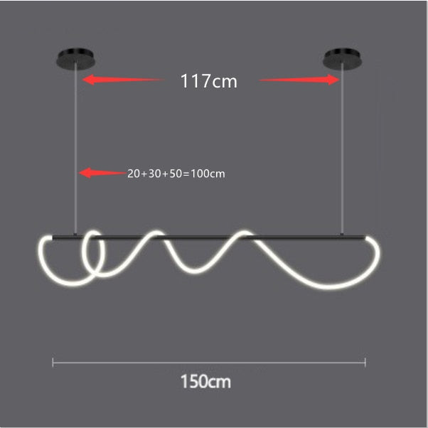 ChandelierDecor - Modern Long Hose LED Chandelier for Dining Room