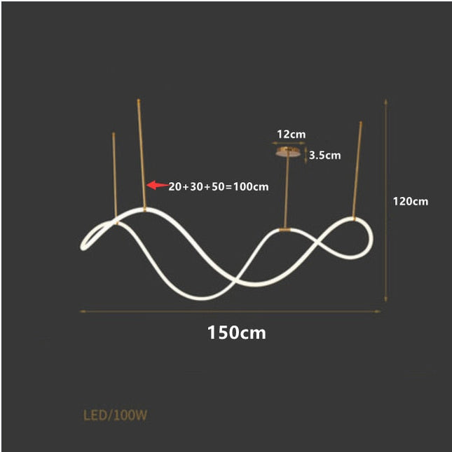 ChandelierDecor - Modern Long Hose LED Chandelier for Dining Room