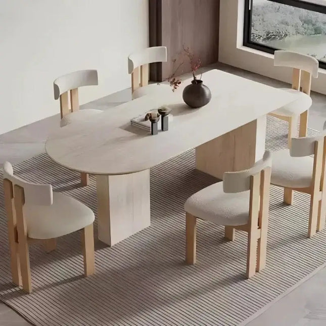 ChandelierDecor - Modern Rock Slab Dining Table Set – Dining Room