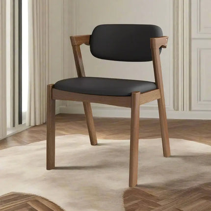 Walnut Wood Zig Zag Dining Chairs – Modern Design