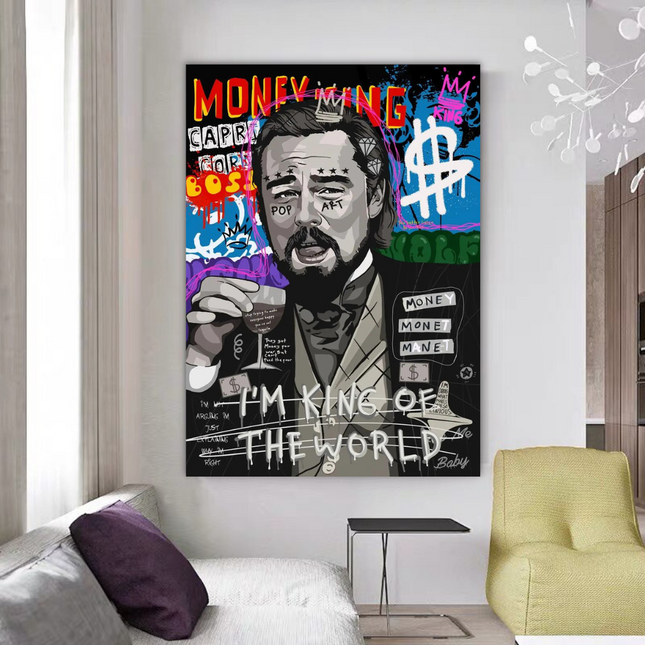 ChandelierDecor - Money King Leonardo DiCaprio Canvas Wall Art