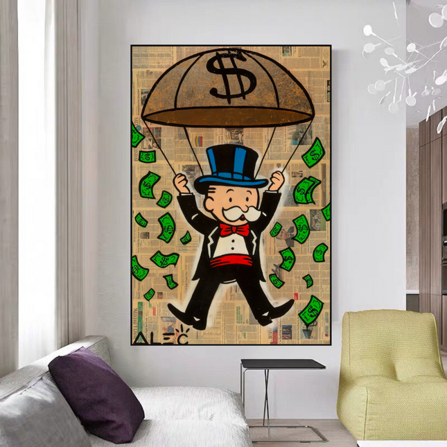 ChandelierDecor - Money Rain Millionaire - Alec Monopoly Wall Art