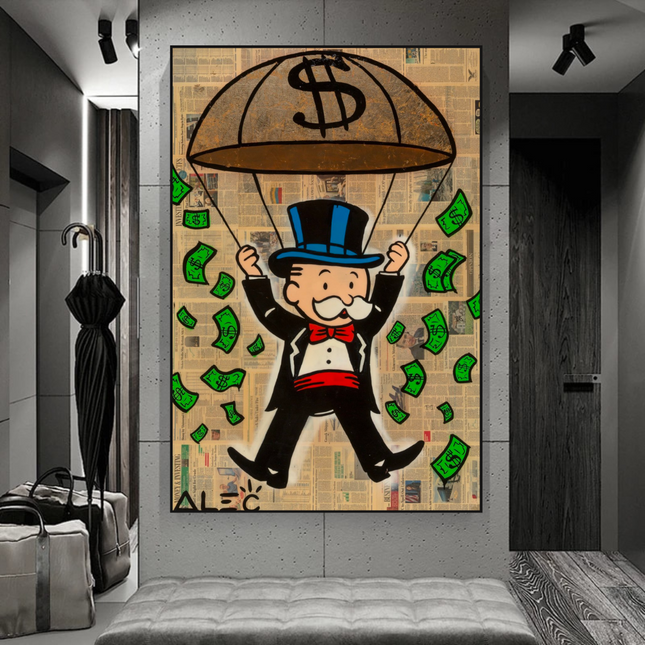ChandelierDecor - Money Rain Millionaire - Alec Monopoly Wall Art