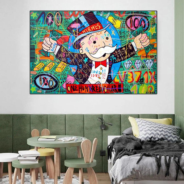 ChandelierDecor - Money Richie Rich Hundred Dollar Canvas Wall Art