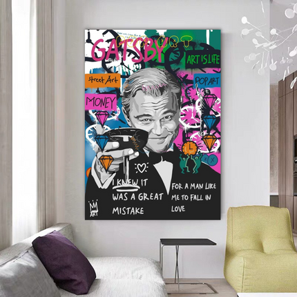 ChandelierDecor - Money Talks Leonardo DiCaprio Canvas Wall Art