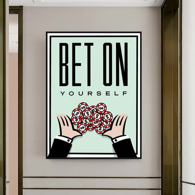 ChandelierDecor - Monopoly Bet on Yourself Card Canvas Wall Art