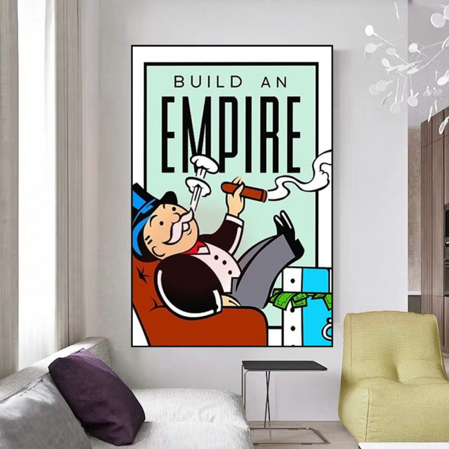 ChandelierDecor - Monopoly Build an Empire Card Canvas Wall Art