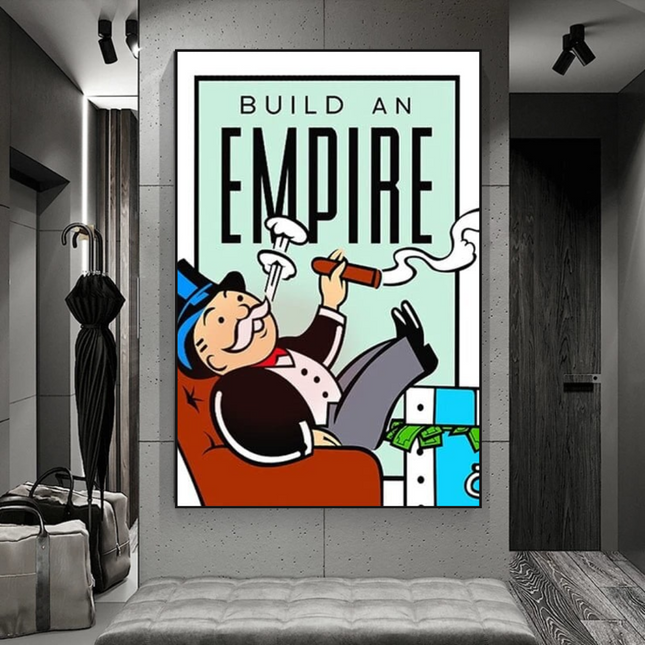 ChandelierDecor - Monopoly Build an Empire Card Canvas Wall Art
