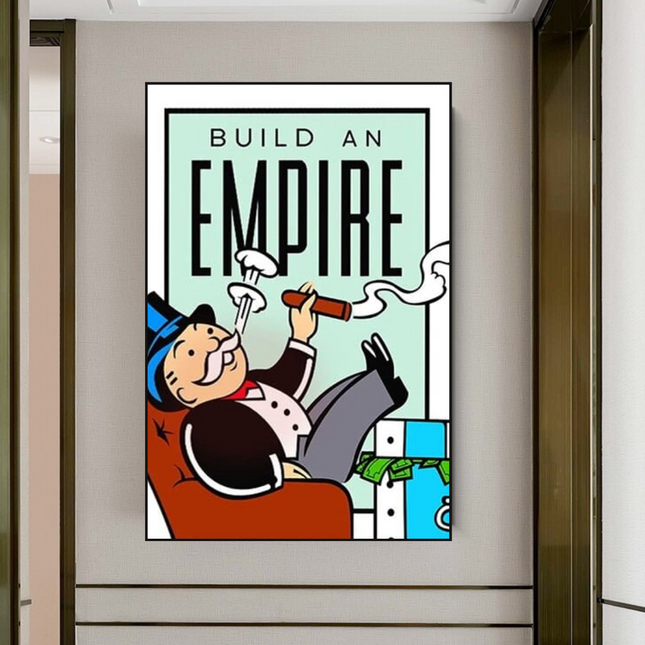ChandelierDecor - Monopoly Build an Empire Card Canvas Wall Art