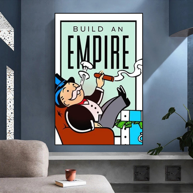 ChandelierDecor - Monopoly Build an Empire Card Canvas Wall Art