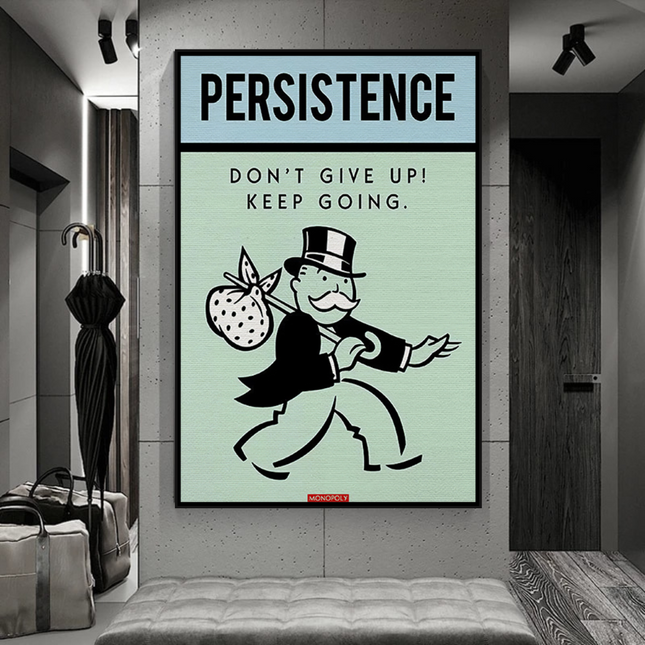ChandelierDecor - Monopoly Canvas Wall Art - Don't Give Up