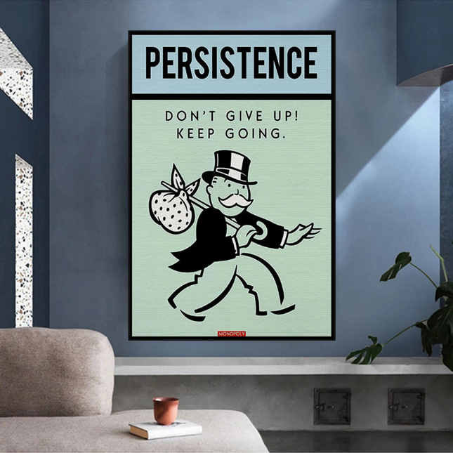 ChandelierDecor - Monopoly Canvas Wall Art - Don't Give Up