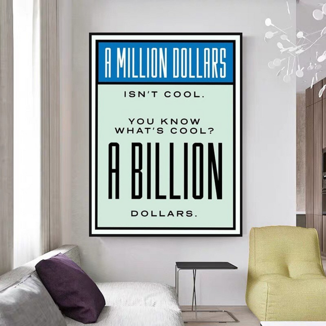 ChandelierDecor - Monopoly Canvas Wall Art: Exclusive Billion Dollars