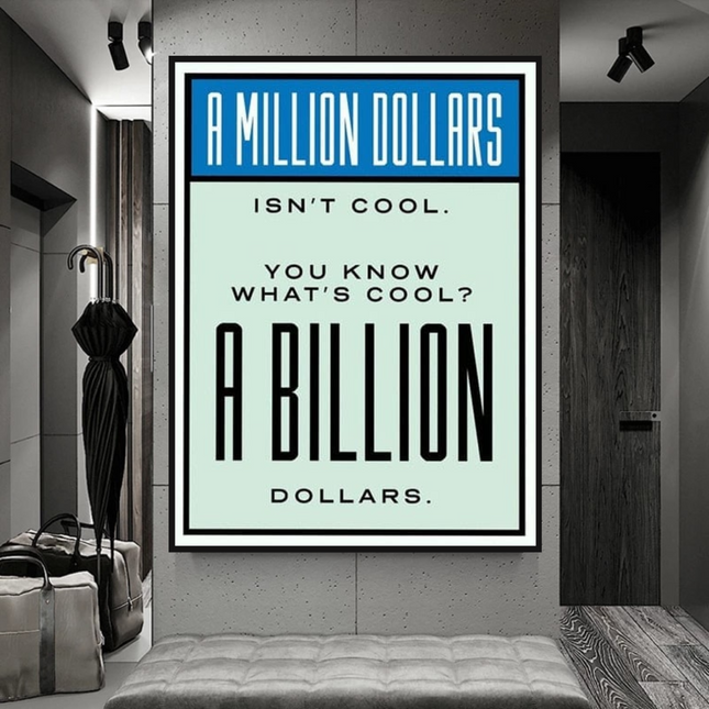 ChandelierDecor - Monopoly Canvas Wall Art: Exclusive Billion Dollars