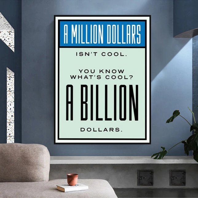 ChandelierDecor - Monopoly Canvas Wall Art: Exclusive Billion Dollars