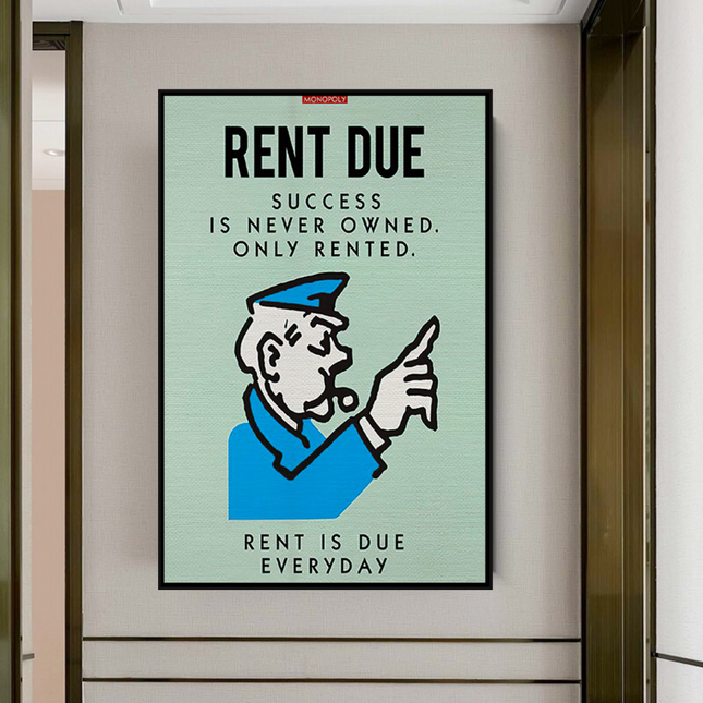 ChandelierDecor - Monopoly Canvas Wall Art: Rent Due Exclusive Design