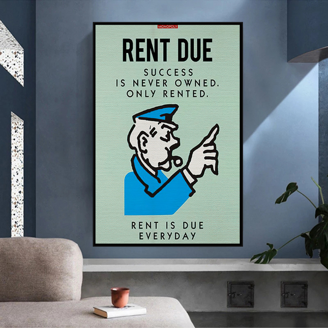 ChandelierDecor - Monopoly Canvas Wall Art: Rent Due Exclusive Design