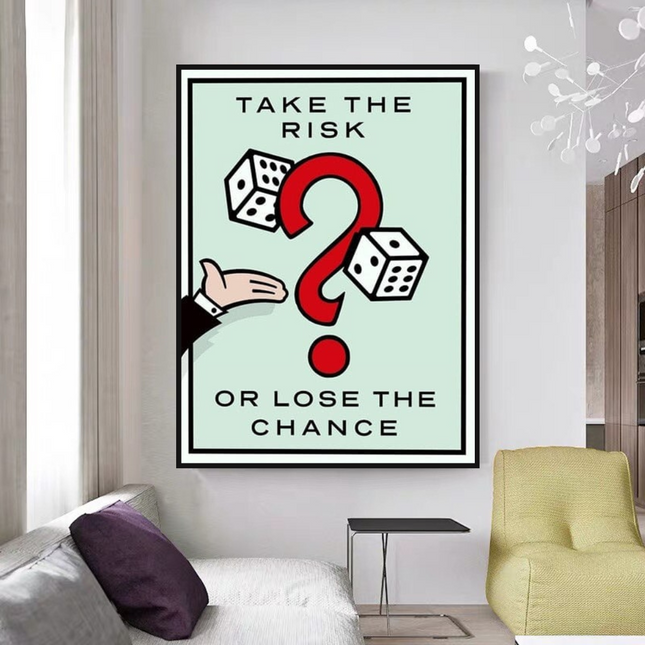 ChandelierDecor - Monopoly Canvas Wall Art: Take the Risk Game Enthusiasts