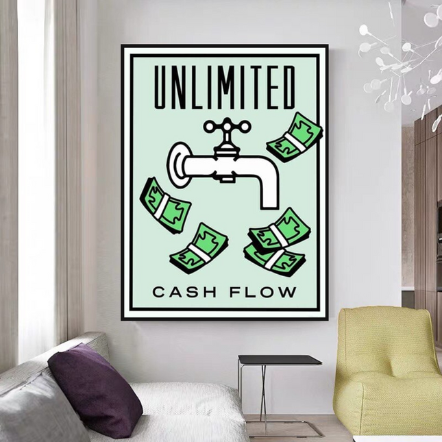 ChandelierDecor - Monopoly Canvas Wall Art for Enhancing Cash Flow