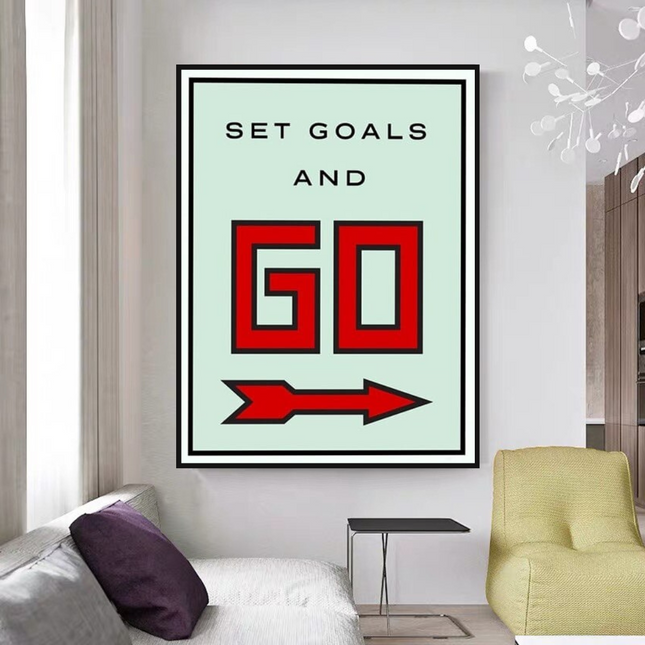 ChandelierDecor - Monopoly Get Goals and Go Card Canvas Wall Art