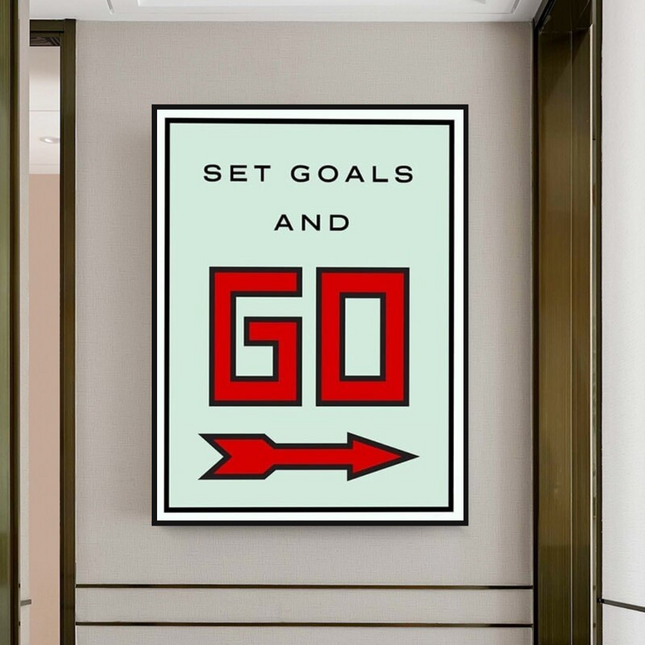 ChandelierDecor - Monopoly Get Goals and Go Card Canvas Wall Art