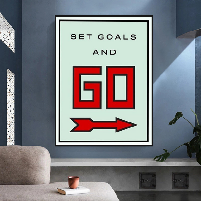 ChandelierDecor - Monopoly Get Goals and Go Card Canvas Wall Art
