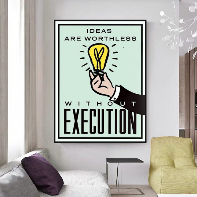 ChandelierDecor - Monopoly Ideas are worthless Card Canvas Wall Art