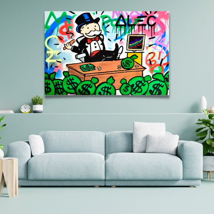 ChandelierDecor - Monopoly Millionaire Canvas Wall Art by Alec Monopoly