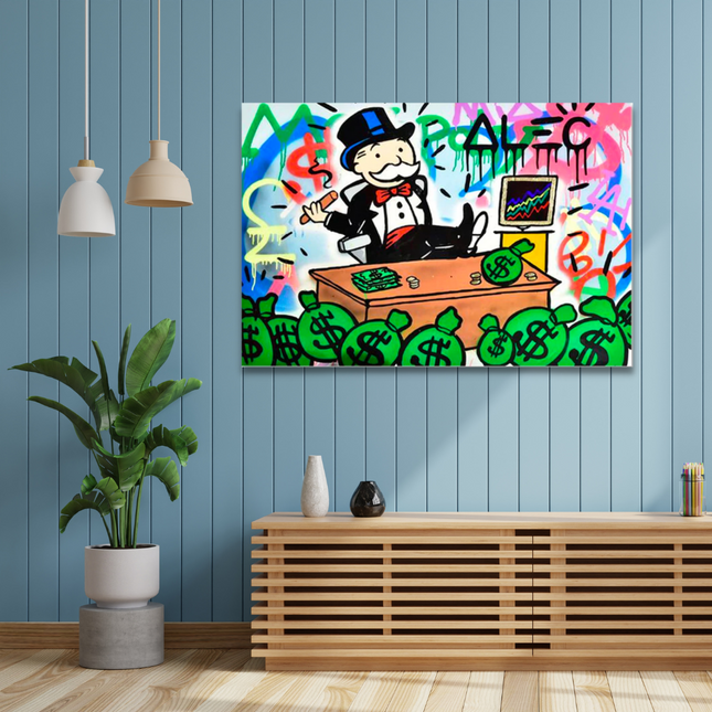 ChandelierDecor - Monopoly Millionaire Canvas Wall Art by Alec Monopoly