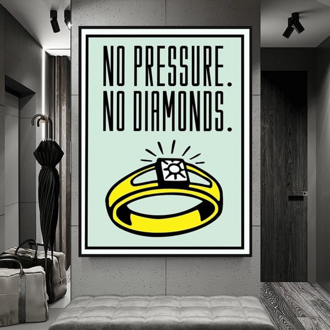 ChandelierDecor - Monopoly No Pressure No Diamonds Card Canvas Wall Art