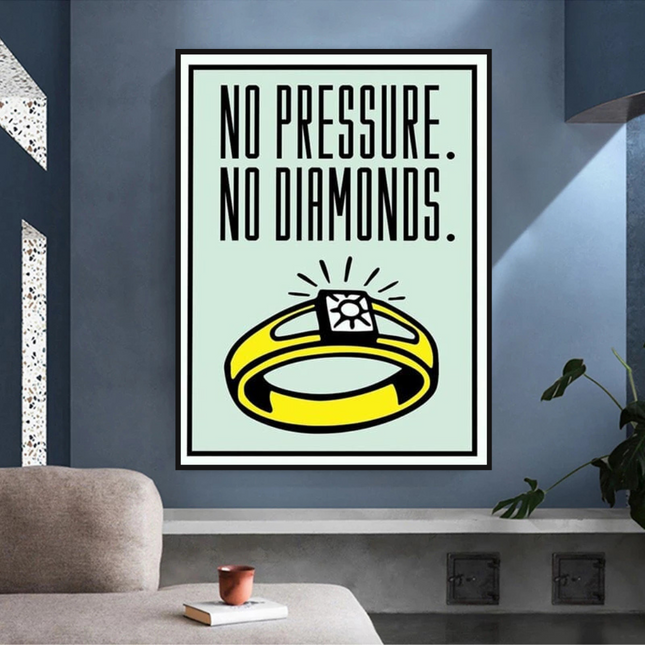 ChandelierDecor - Monopoly No Pressure No Diamonds Card Canvas Wall Art