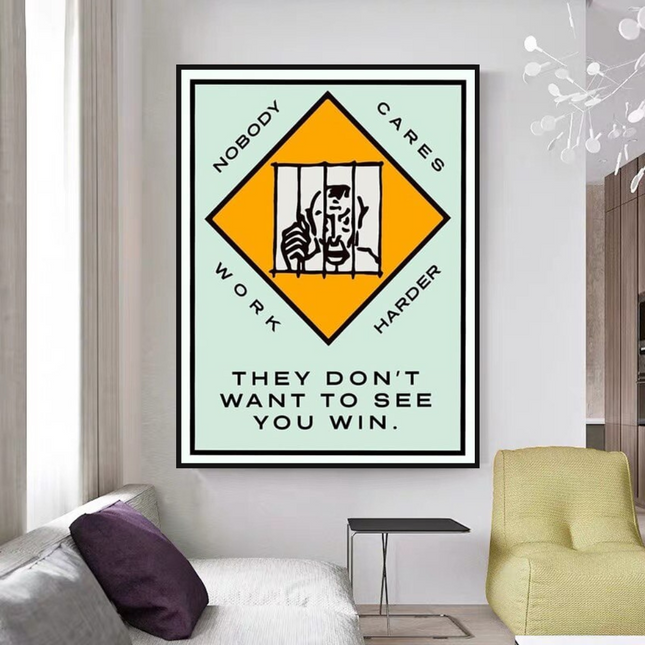 ChandelierDecor - Monopoly They dont want to let you win Card Canvas Wall Art