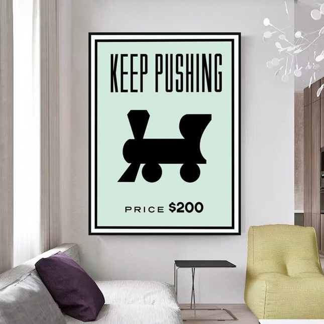ChandelierDecor - Monopoly Wall Art: Experience the Keep Pushing Classic Game