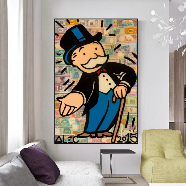 ChandelierDecor - Mr Monopoly Canvas Wall Art: Elevate Your Magician D√©cor