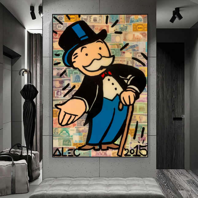 ChandelierDecor - Mr Monopoly Canvas Wall Art: Elevate Your Magician D√©cor